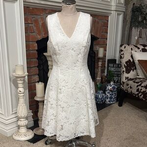 White House Black Market Floral Lace Mini Dress